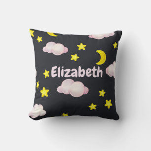 Almohada de lanzamiento de monograma de nubes y es