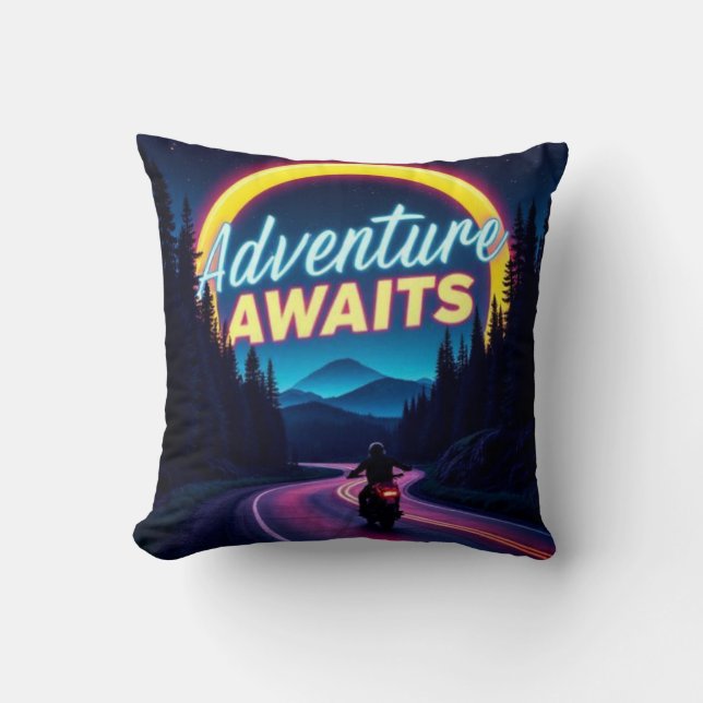 Almohada de lanzamiento de motocicleta de neón de  (Anverso)