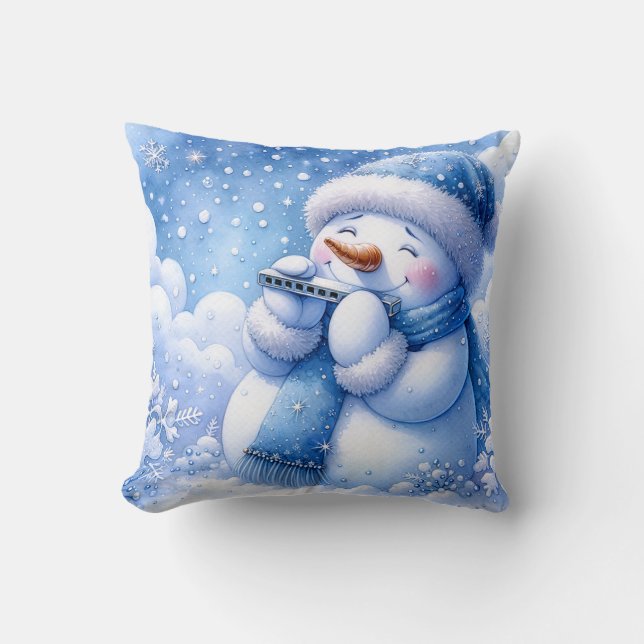 Almohada de lanzamiento de muñeco de nieve (Anverso)