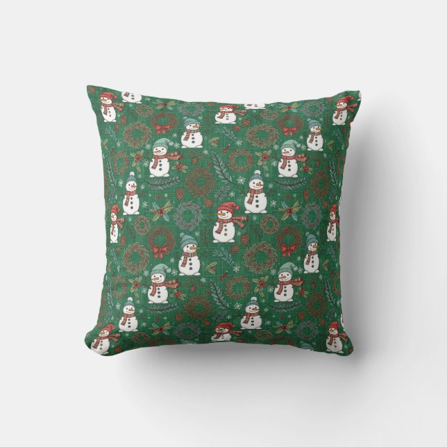 Almohada de lanzamiento de muñeco de nieve (Anverso)