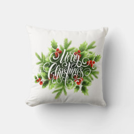 Almohada de lanzamiento de Navidad Holly Merry