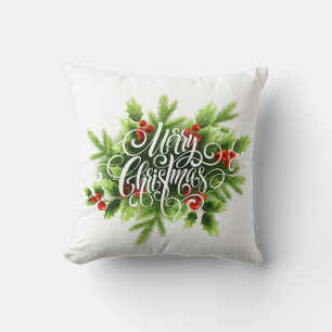 Almohada de lanzamiento de Navidad Holly Merry