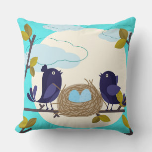 Almohada de lanzamiento de nido de pájaro