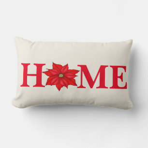 Almohada de lanzamiento de Nochebuena Poinsettia