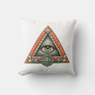 Almohada de lanzamiento de ojo de brújula de coral