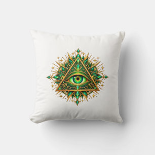 Almohada de lanzamiento de ojo de latón verde