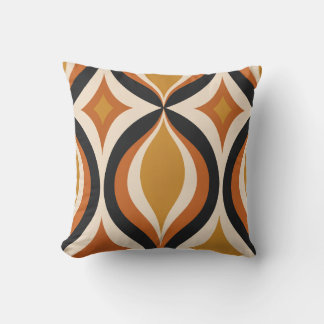Almohada de lanzamiento de ondas doradas retro