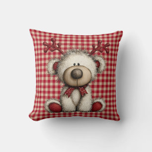 Almohada de lanzamiento de osito de Navidad