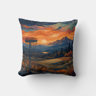 Almohada de lanzamiento de paisaje de disco golf