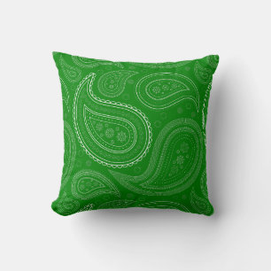 Almohada de lanzamiento de Paisley blanca sobre ve