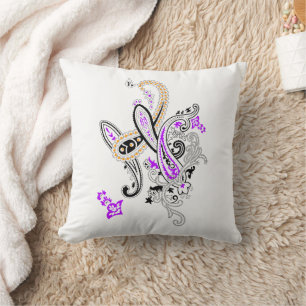 Almohada de lanzamiento de paisley botánico de luj