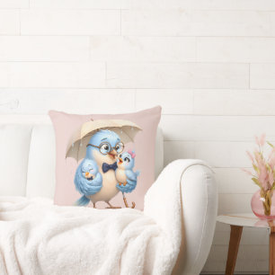 Almohada de lanzamiento de pájaro padre Decoración