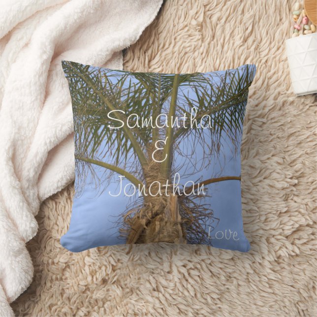 Almohada de lanzamiento de palmera de boda cielo a (Manta)