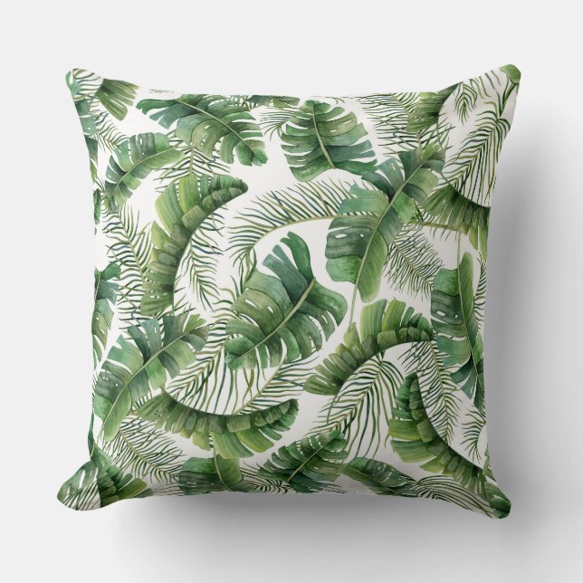Almohada de lanzamiento de palmeras tropicales (Anverso)