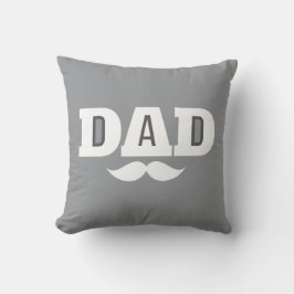 Almohada de lanzamiento de papá bigote ceja negro 