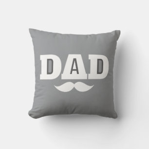 Almohada de lanzamiento de papá bigote ceja negro