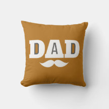 Almohada de lanzamiento de papá bigote ceja negro 