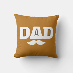 Almohada de lanzamiento de papá bigote ceja negro