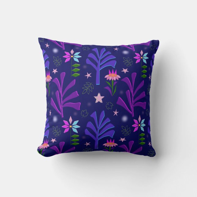 Almohada de lanzamiento de patrón de bosque encant (Anverso)