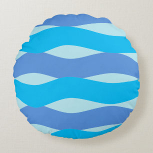 Almohada de lanzamiento de patrón de olas azules