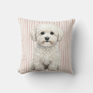 Almohada de lanzamiento de perro Bichon Frise de a