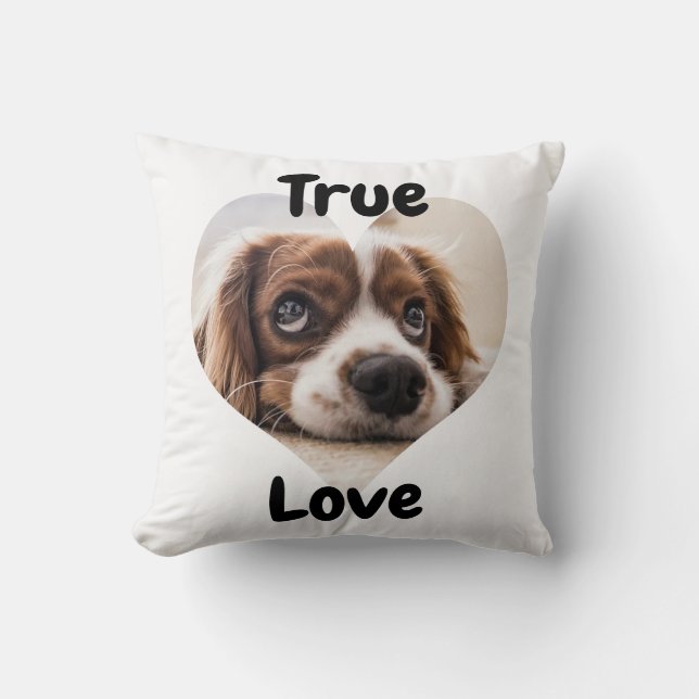 Almohada de lanzamiento de perro de amor verdadero (Anverso)