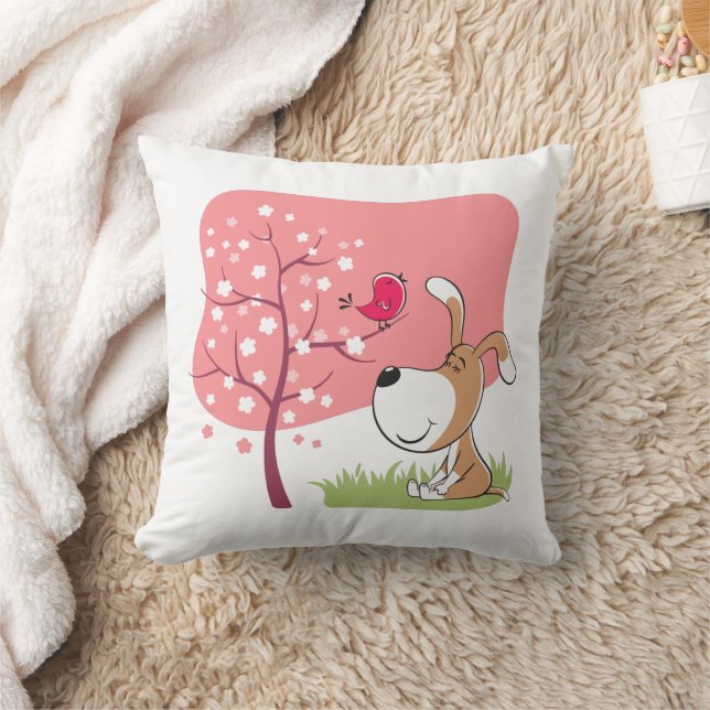 Almohada de lanzamiento de perro de dibujos animad (Manta)