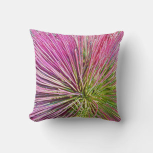 Almohada de lanzamiento de planta estilizada rosa 