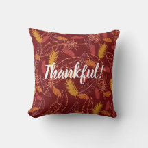 Almohada de lanzamiento de plumas de otoño agradec