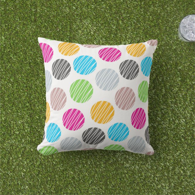 Almohada de lanzamiento de puntos coloridos (Césped)