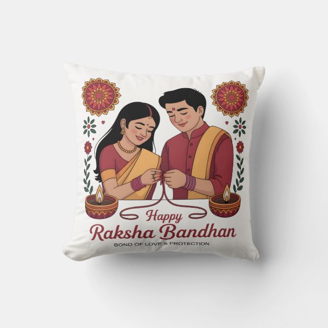 Almohada de lanzamiento de Raksha Bandhan (Anverso)