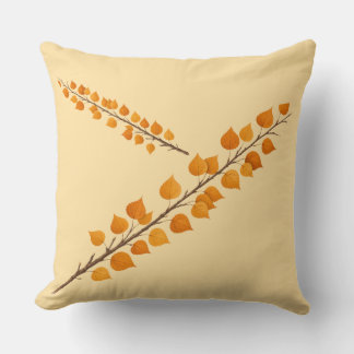 Almohada de lanzamiento de rama de álamo dorado de