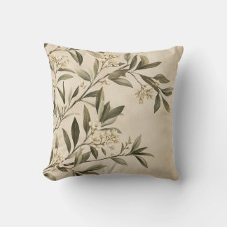 Almohada de lanzamiento de rama de olivo botánica
