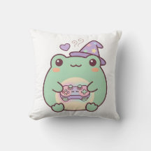Almohada de lanzamiento de rana jugadora kawaii pa