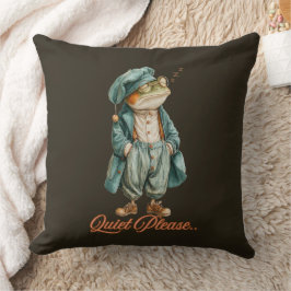 Almohada de lanzamiento de rana vintage soñolienta