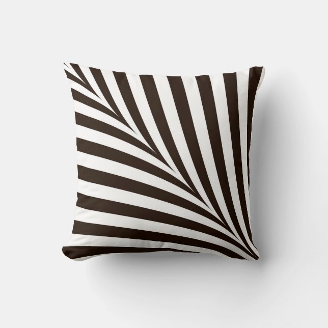 almohada de lanzamiento de rayas geométricas en bl (Anverso)