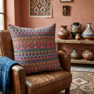 Almohada de lanzamiento de ritmo tribal – Geométri