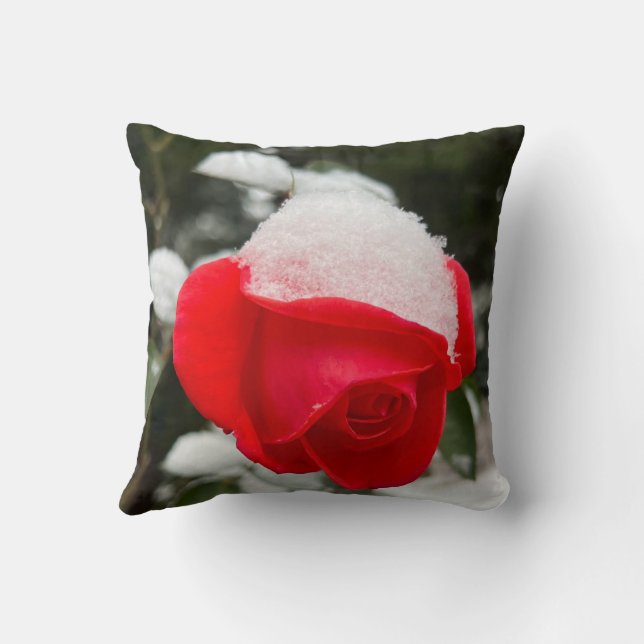 Almohada de lanzamiento de rosa de invierno  (Reverso)
