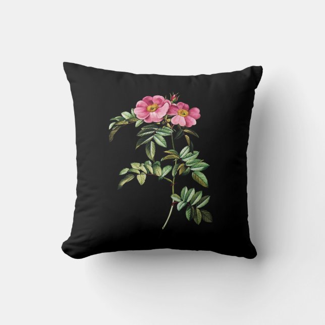 Almohada de lanzamiento de rosas rosadas (Anverso)