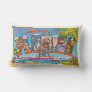 Almohada de lanzamiento de saludo retro de Florida