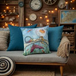 Almohada de lanzamiento de sirena colorida