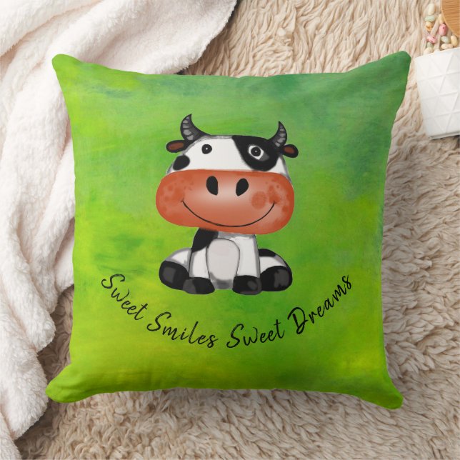 Almohada de lanzamiento de Sonrisas Dulces Verdes  (Manta)