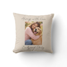 Almohada de lanzamiento de texto de nombre de foto