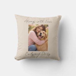 Almohada de lanzamiento de texto de nombre de foto