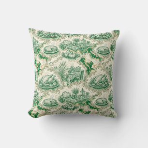 Almohada de lanzamiento de toile de esmeralda para