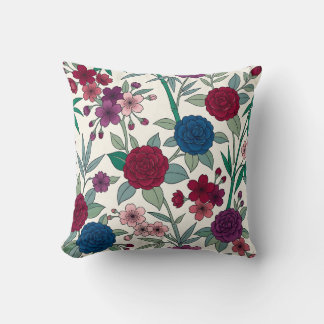 Almohada de lanzamiento de tono de joya de flor de