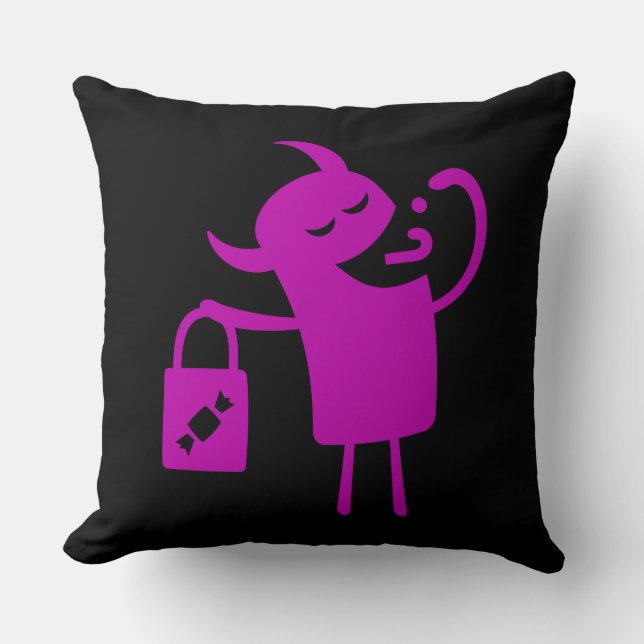 Almohada de lanzamiento de truco o trato de monstr (Anverso)