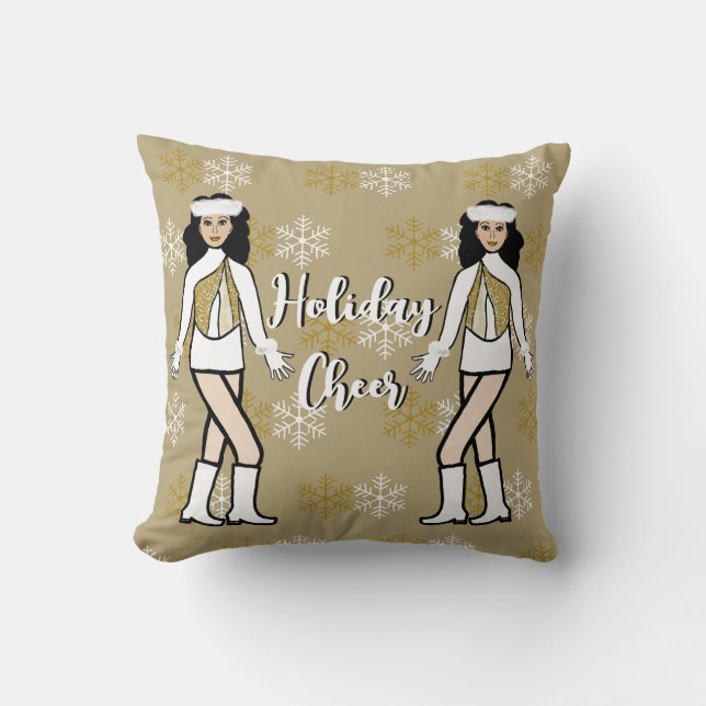 Almohada de lanzamiento de vacaciones Dorado / Bla (Anverso)