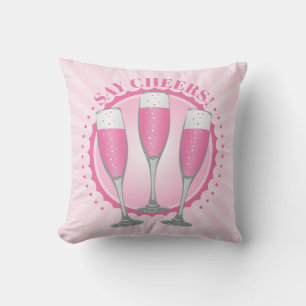Almohada de lanzamiento de vasos de champán rosa M