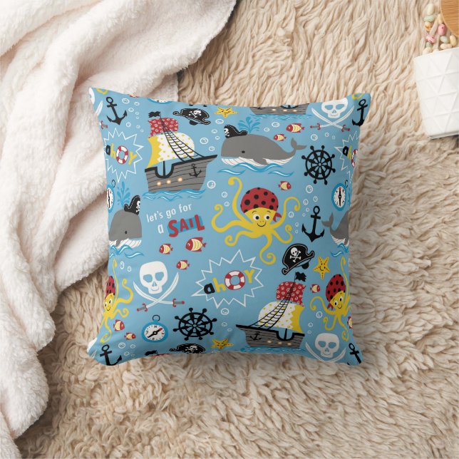 Almohada de lanzamiento de vida marina pirata (Manta)
